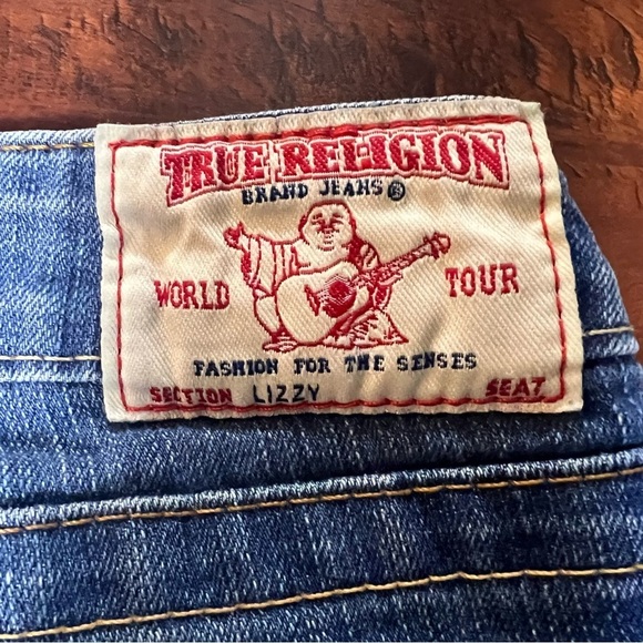 TRUE RELIGION Denim Lizzy Capri Jean Cropped Low Rise Blue Size 28 - Picture 8 of 12